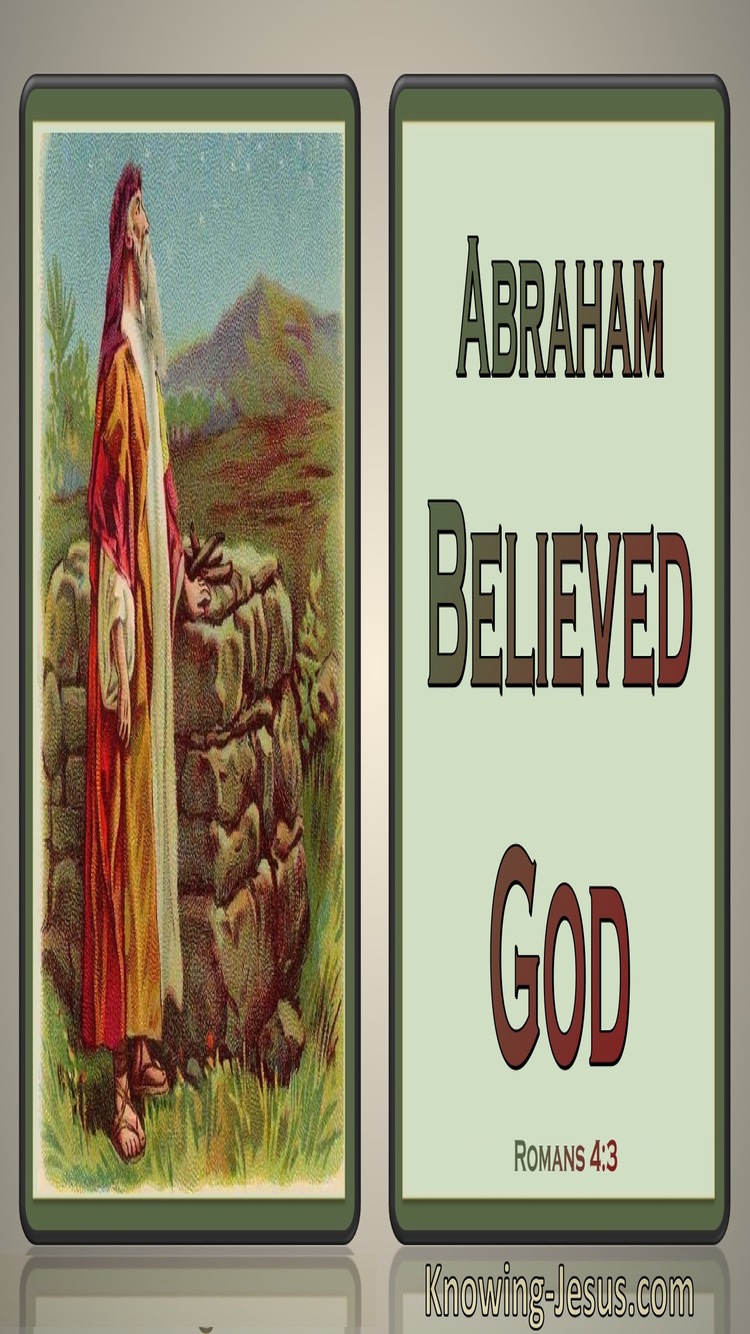 Romans 4:3 Abraham Believed God (brown)